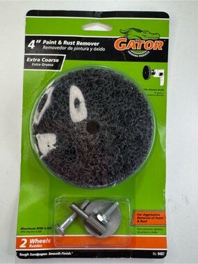 GATOR 9487 PACK 2 DRILL MOUNT 4" PAINT & RUST REMOVER WHEEL KIT